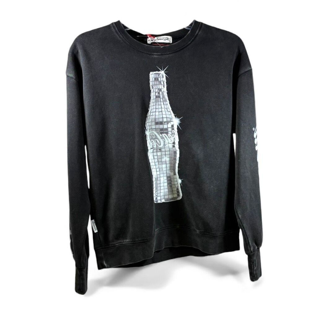The Laundry Room NWT Acid Dye Coca Cola Sweatshirt in Black Size XS